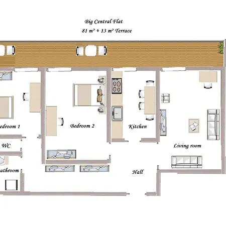 Notre Dame - Huge Sunny Modern 2br Flat - Terrace Lägenhet Nice